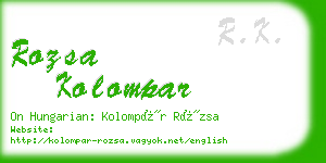 rozsa kolompar business card